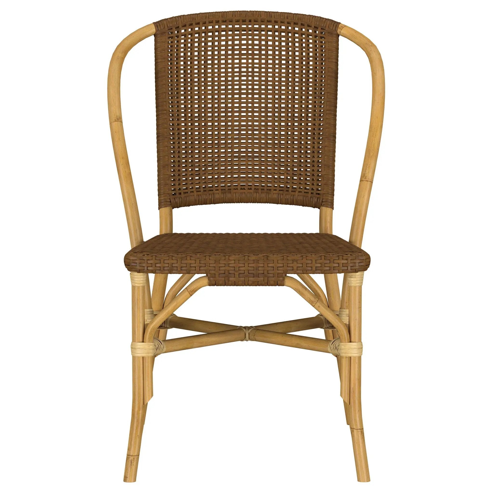 Lexley Woven Rattan Dining Side Chair Brown (Set of 2) by Unique Piece Furniture