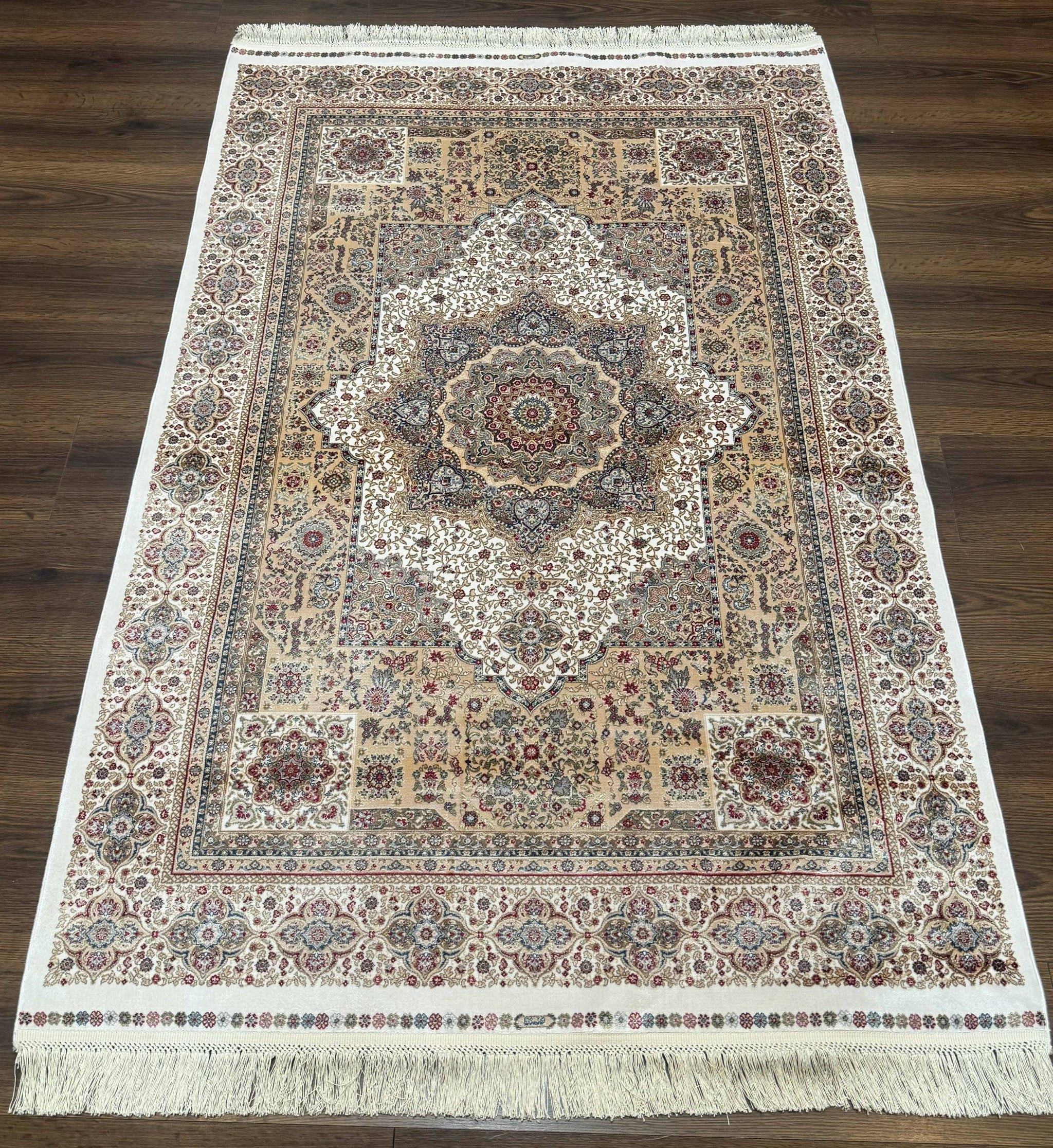 Turkish Memluk Silk Rug 4x6, Hereke Carpet, Bamboo Silk, New by Jewel Rugs
