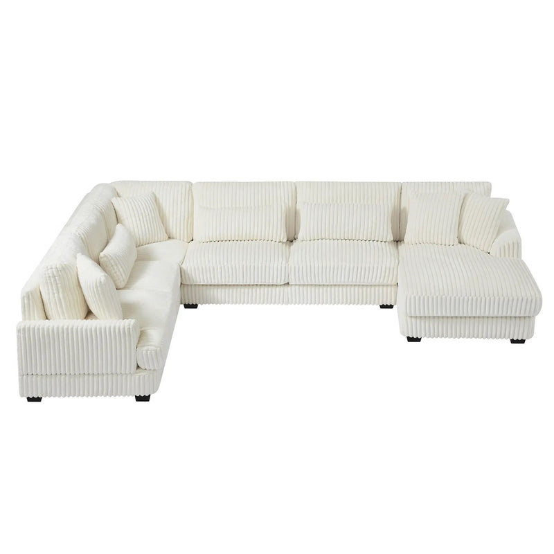 Oversized Sectional Sofa U - Shaped Sofa Couch Modern Sofa Upholstered In Soft With A Chaise Lounge For Living Room by HouseOfZazla