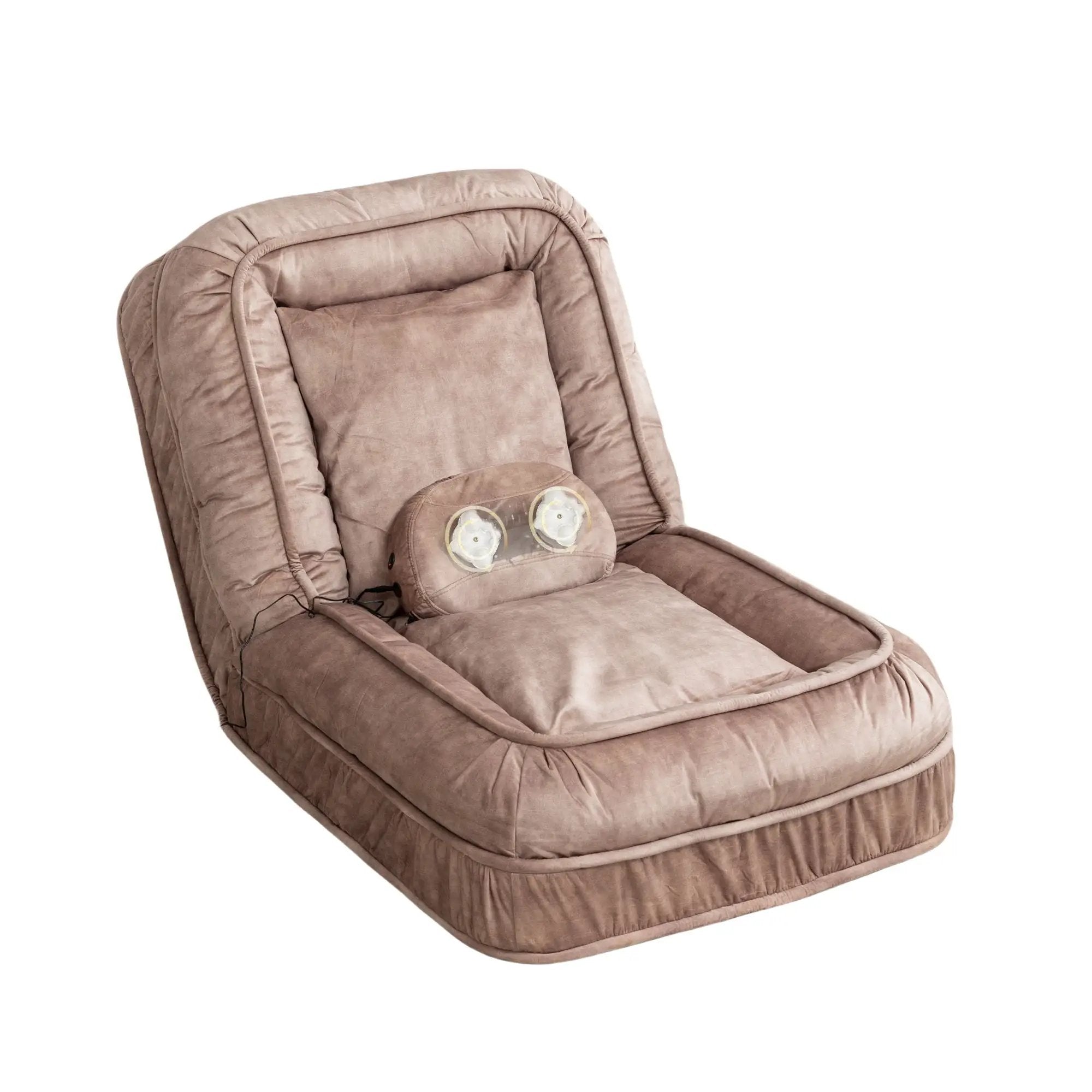 Upholstered Human Dog Bed And Pets, Bean Bag Floor Sofa With Massage Pillow, 5 Adjustable Positions & 2 Soft Pillows by Unique Piece Furniture