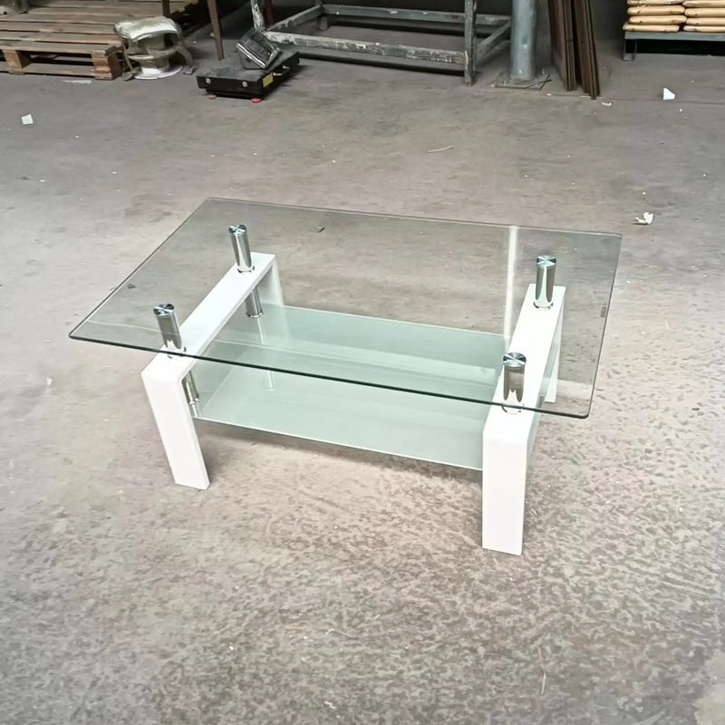 Tempered Glass Table With Storage by Unique Piece Furniture