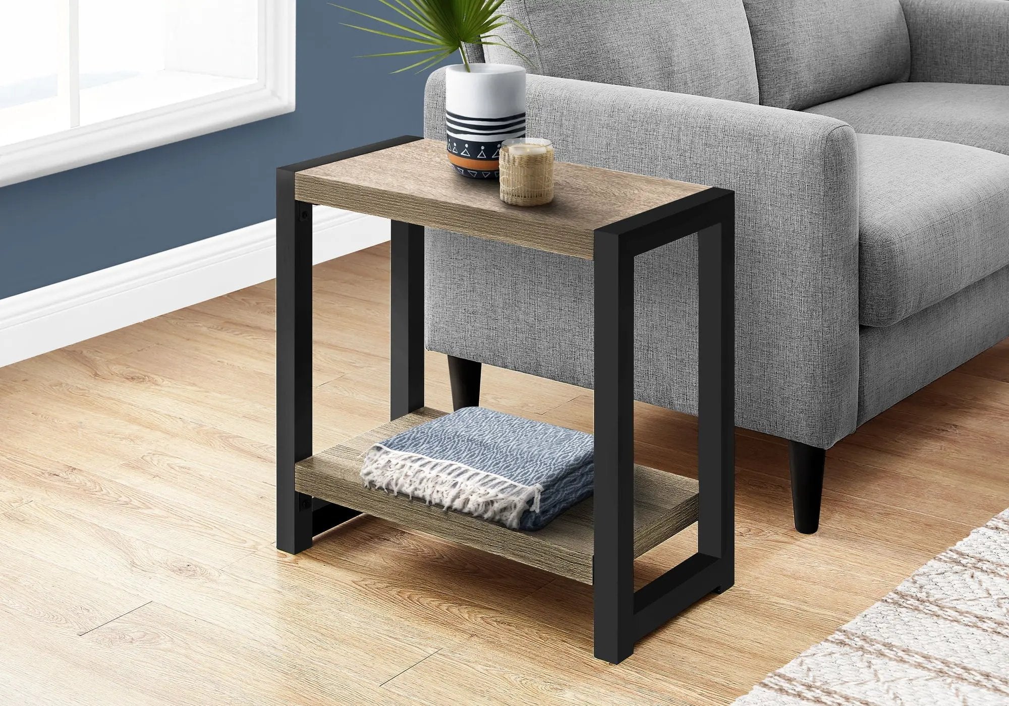 Accent Side Table, Narrow, Small, 2 Tier, Contemporary And Modern by Unique Piece Furniture