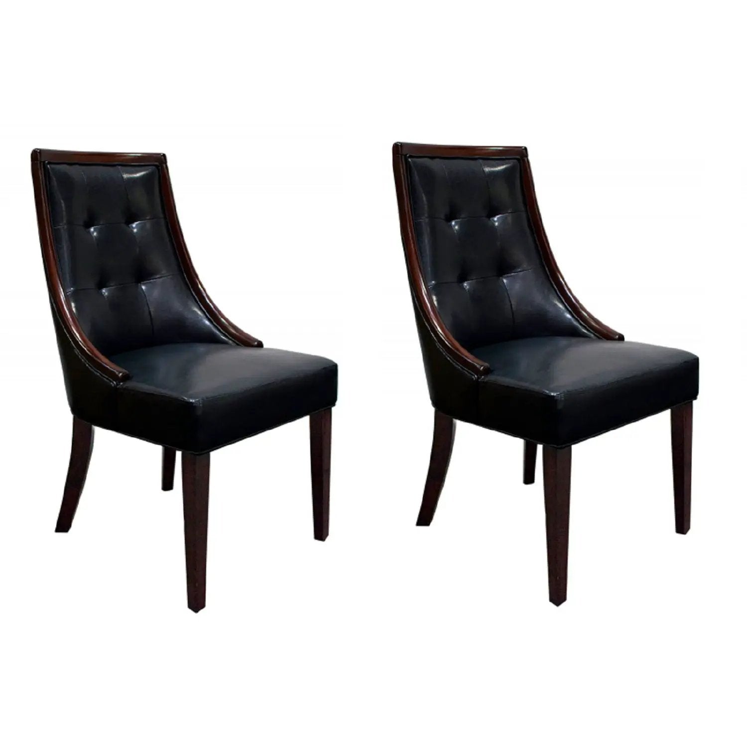 Clair - Tufted Dining Room Side Chair (Set of 2) - Dark Coffee / Black by Unique Piece Furniture