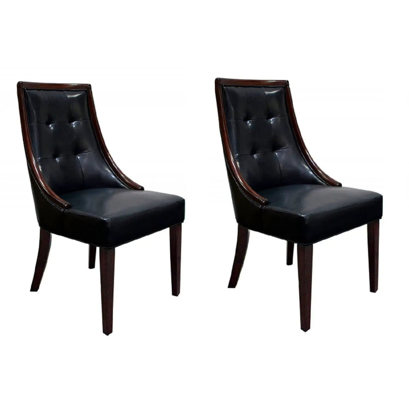 Clair - Tufted Dining Room Side Chair (Set of 2) - Dark Coffee / Black by Unique Piece Furniture