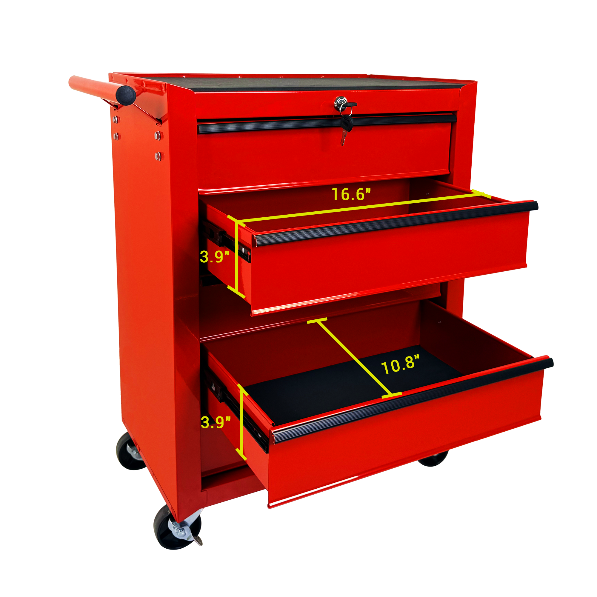 Rolling Metal Tool Chest with 5 Drawers, 20" Steel Cabinet - Red by HouseOfZazla
