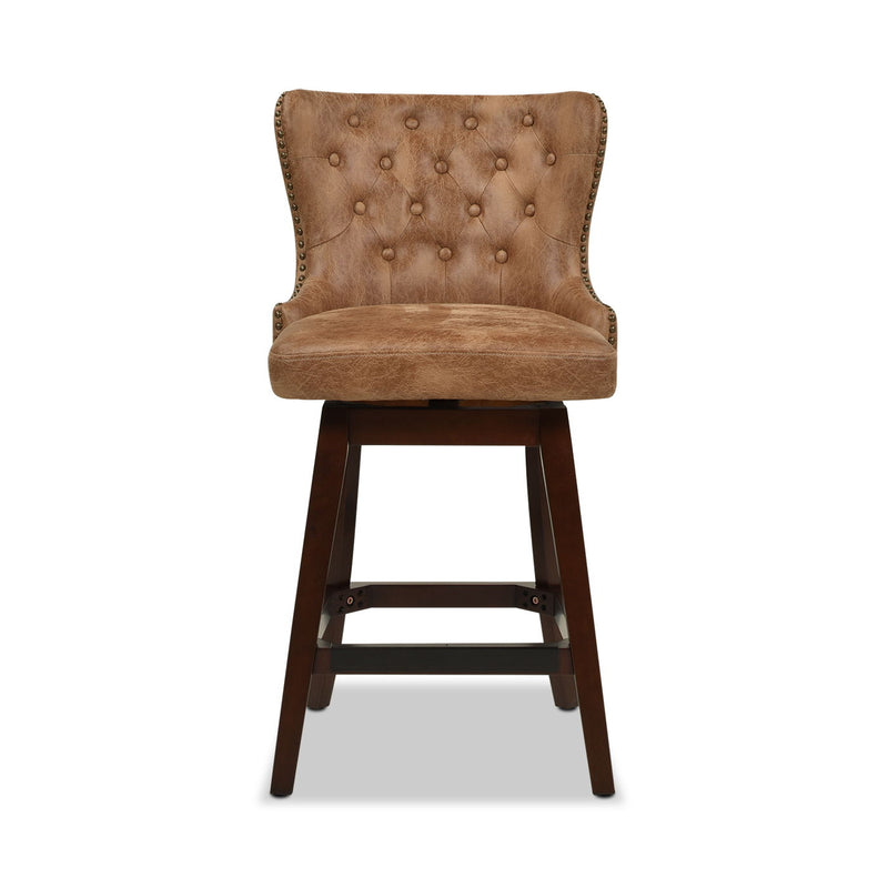 Holmes - Tufted High Back 360 Swivel Counter Height Barstool by HouseOfZazla