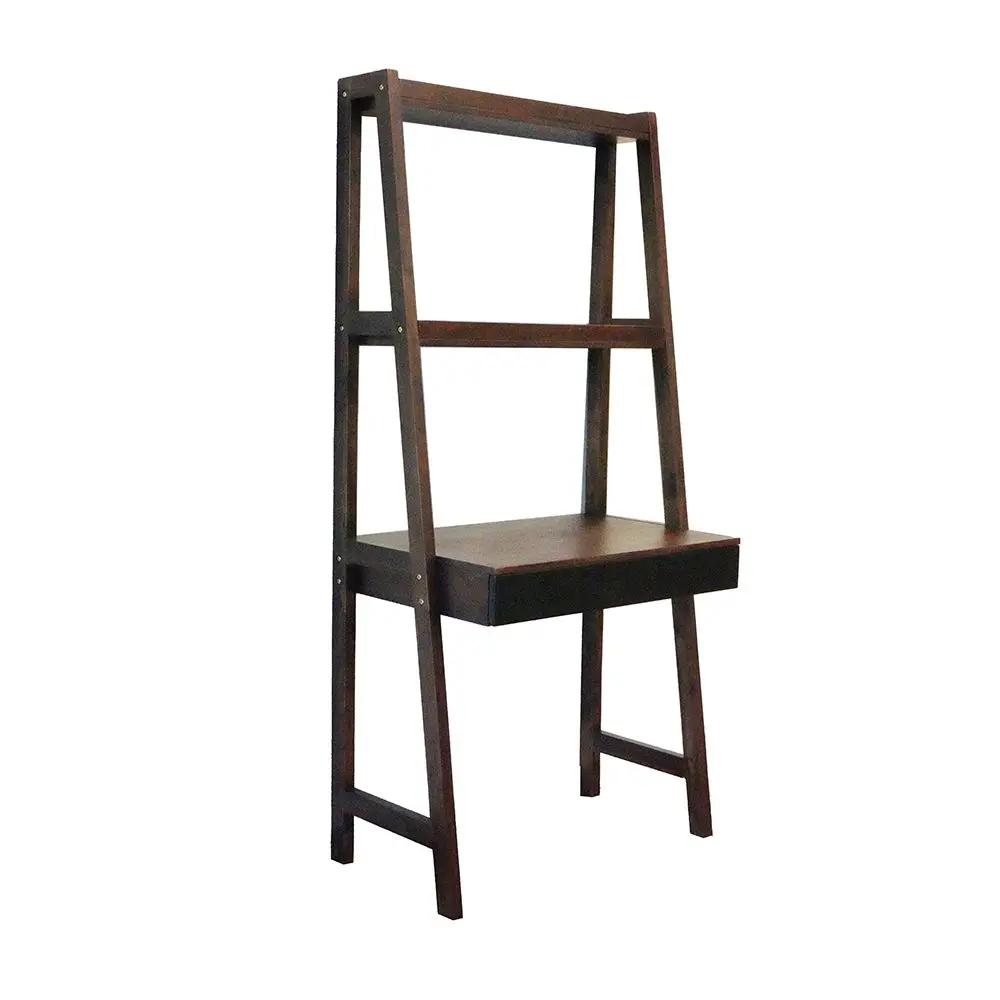 Ladder Desk, Ladder Style Display Shelf - Natural Wood / Brown by HouseOfZazla