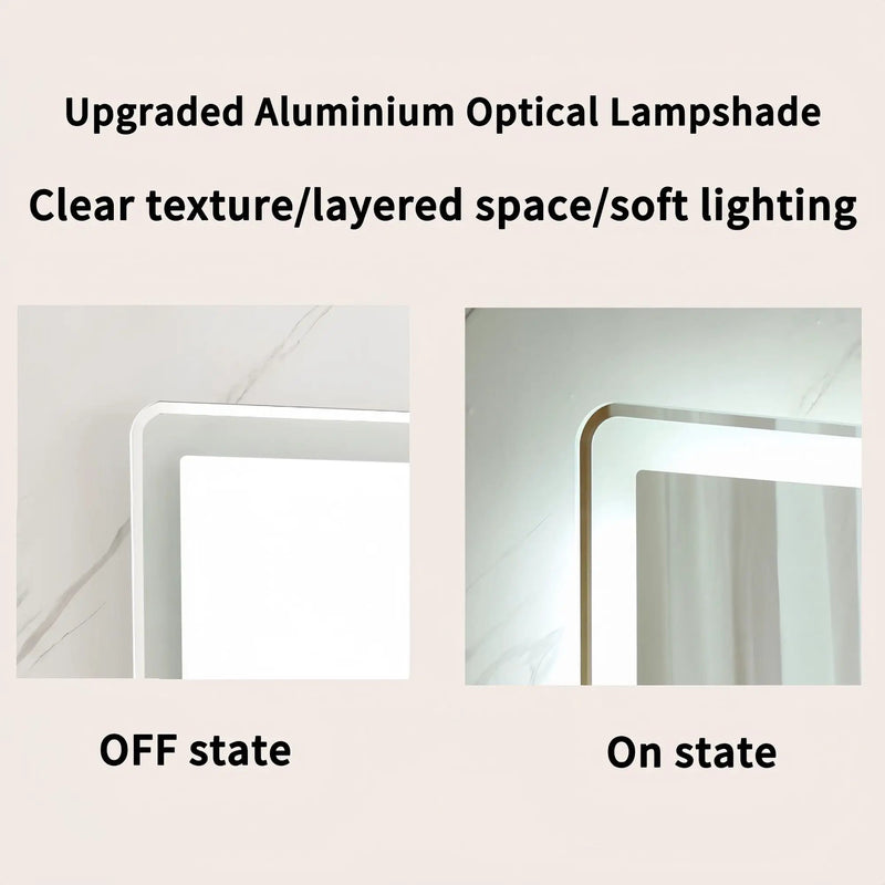 Bathroom Mirror Vanity Mirrors With Front Lights, Wall Mounted, Anti-Fog, Frameless, Horizontal Or Vertical by Unique Piece Furniture