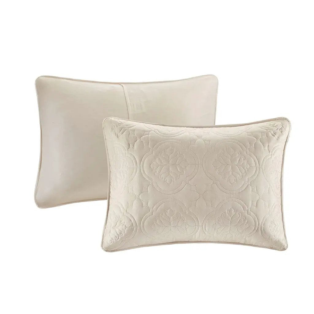 3 Piece Reversible Bedspread Set Cream Full/Queen by HouseOfZazla