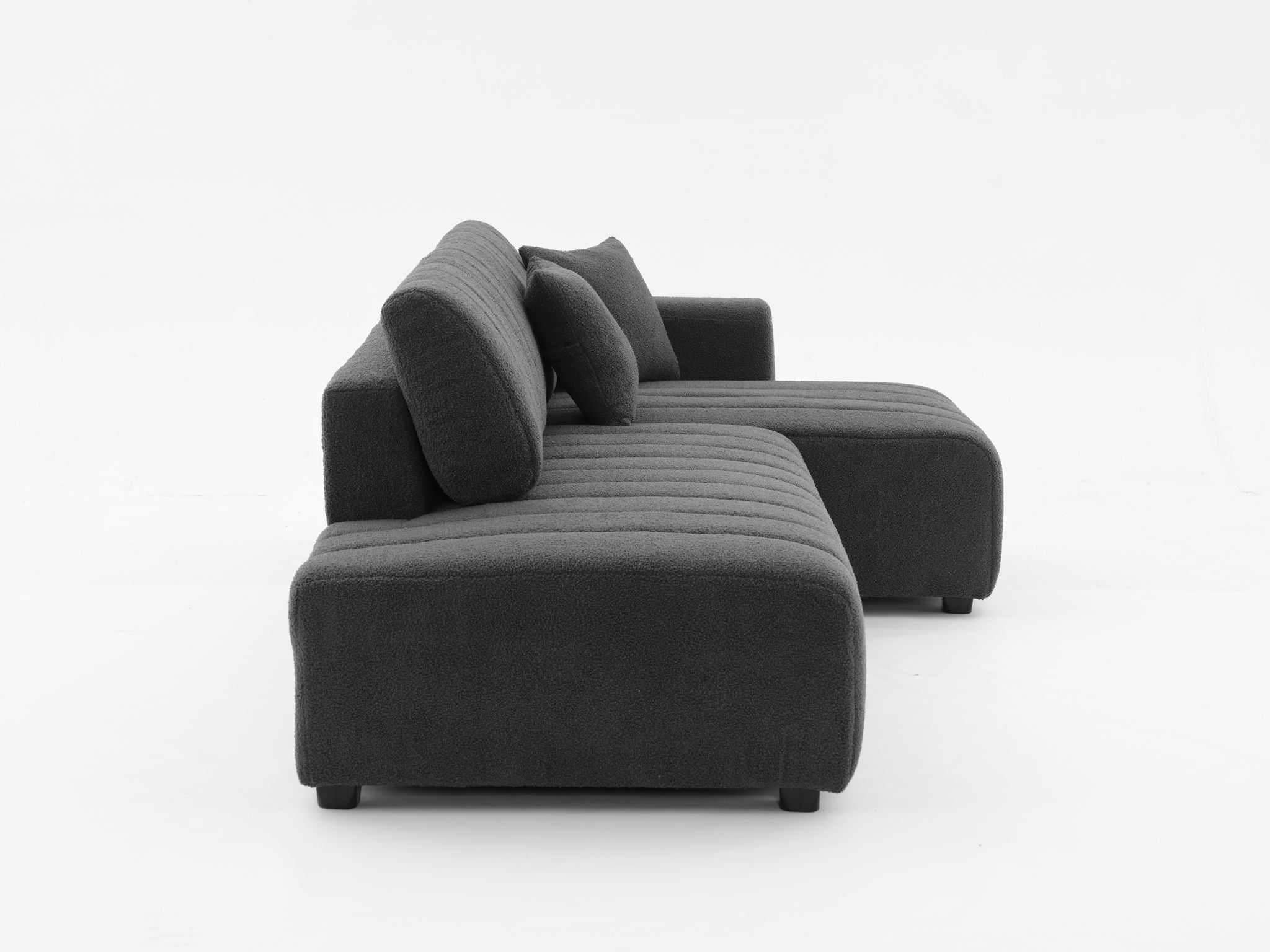Jessica - Lamb Wool Sectional Sofa With Chaise by HouseOfZazla