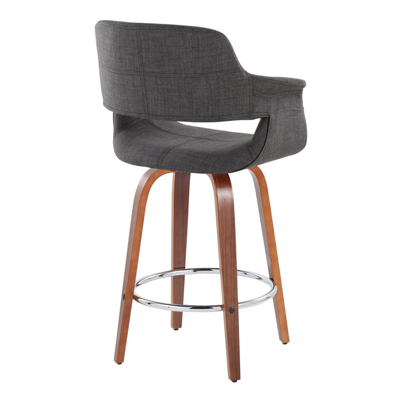 Vintage Flair - Mid-Century Modern Fixed Height Counter Stool With Swivel With Round Footrest (Set of 2) by Unique Piece Furniture