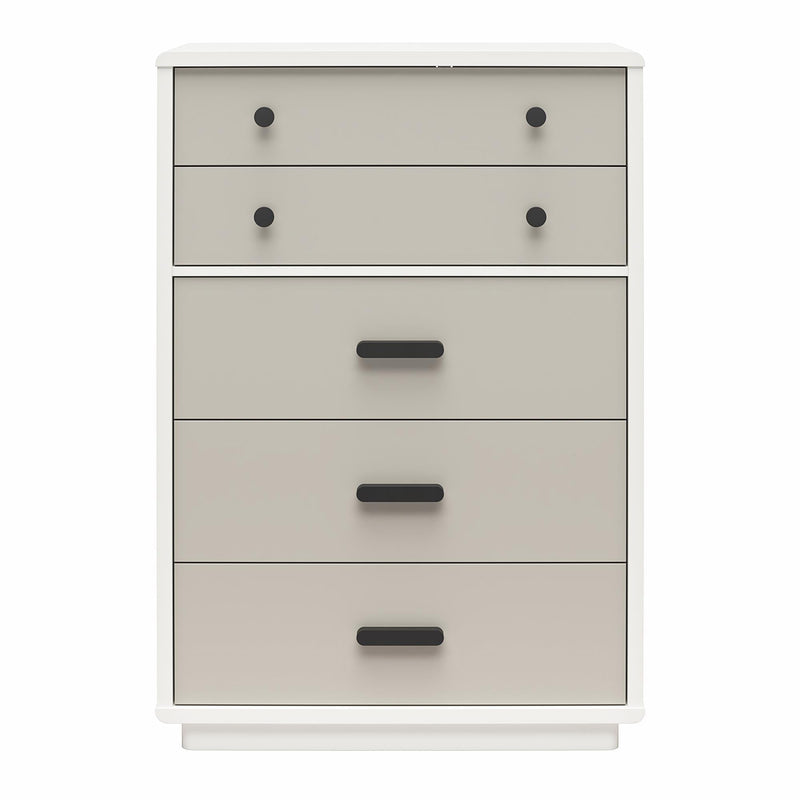 Valencia - 5 Drawer Dresser - White / Gray by HouseOfZazla
