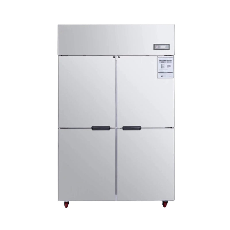 48-Inch Commercial 33 Cu.Ft Stainless Steel Reach-In Refrigerator With Four Split Doors (SAK83046) by SAKSBY WHOLESALE