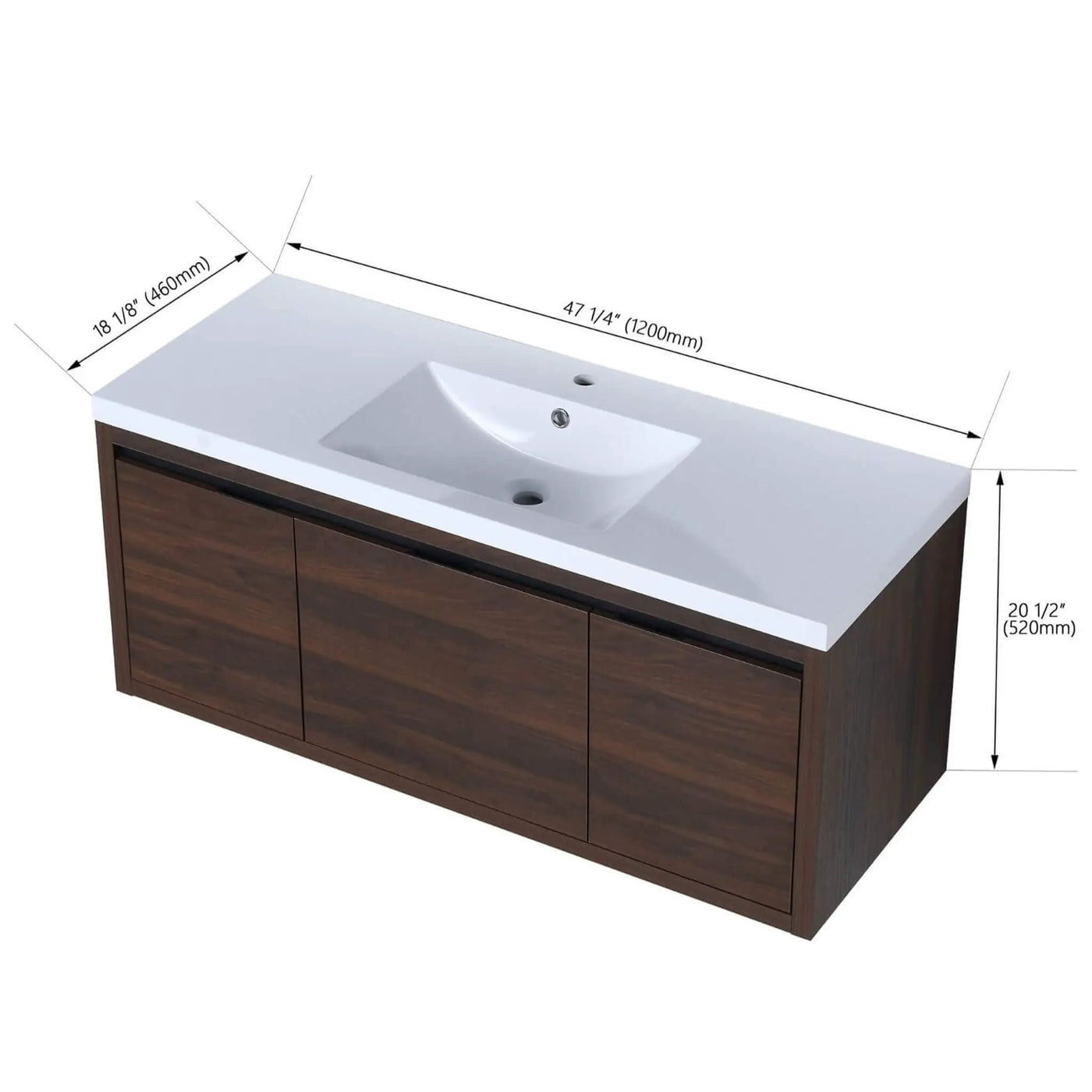Floating Bathroom Vanity With Resin Sink Soft Close Doors (SAK82560) by SAKSBY WHOLESALE
