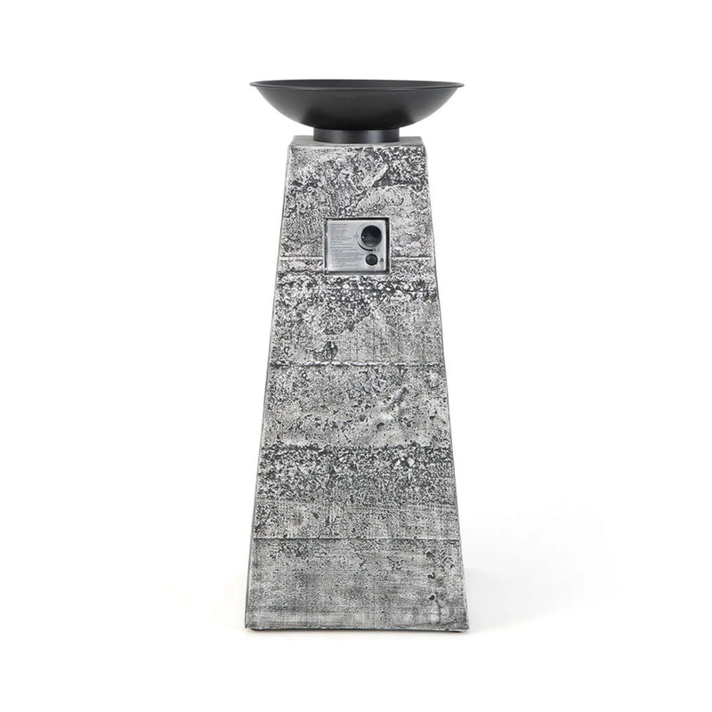 48-Inch Large Outdoor Propane Fire Bowl Column With Cover & Lava Rocks (SAK70938) by SAKSBY WHOLESALE