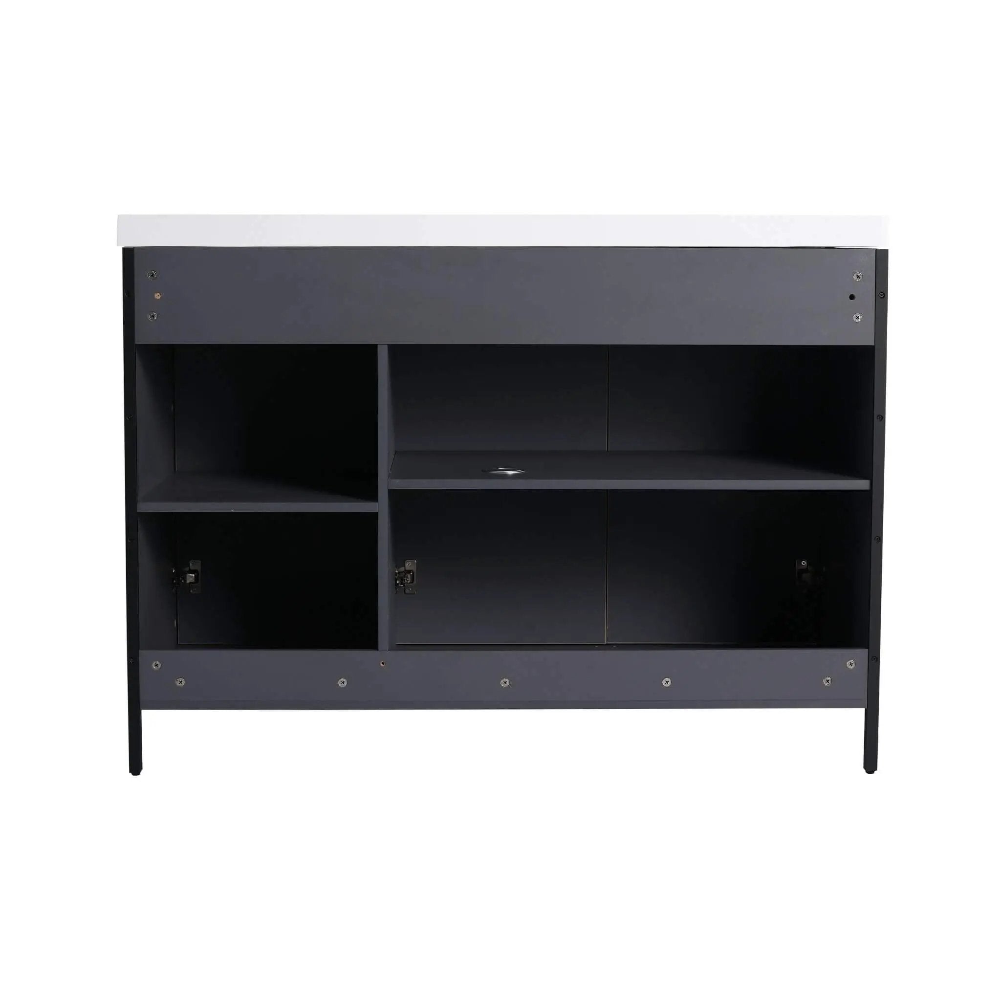 Nuvia 48-Inch Modern Light Coffee Freestanding Vanity With Resin Sink (SAK97502) by SAKSBY WHOLESALE