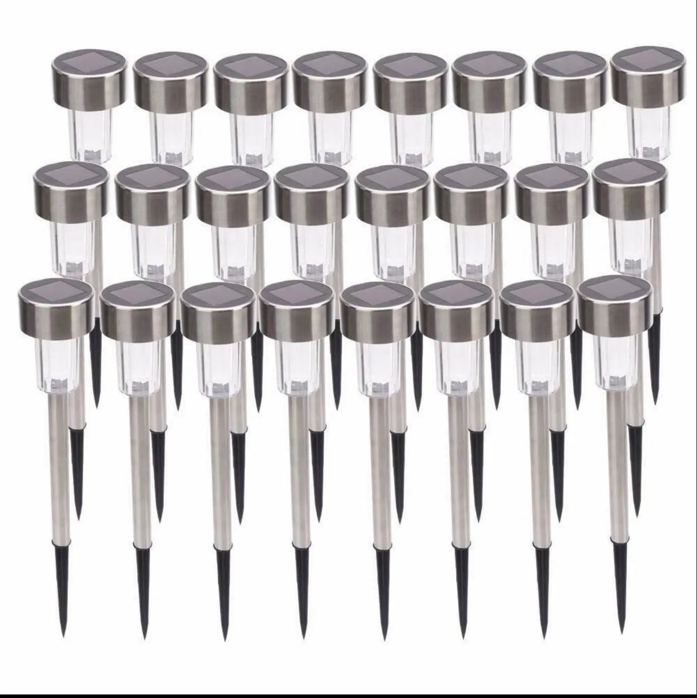 48 Pack Outdoor Stainless Steel Led Solar Power Light Lawn Garden Landscape Pathway by Outdoor Solar Outlet