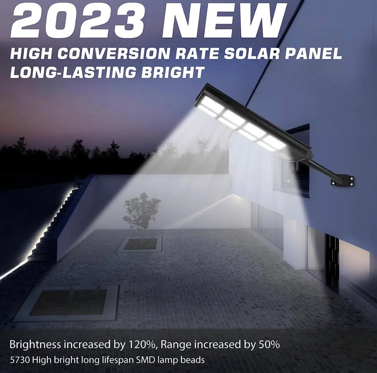 4800W LED Street Light Outdoor - [Warm White] 3000K Solar Street Lights , Dusk to Dawn, Motion Sensor With Remote by Outdoor Solar Outlet