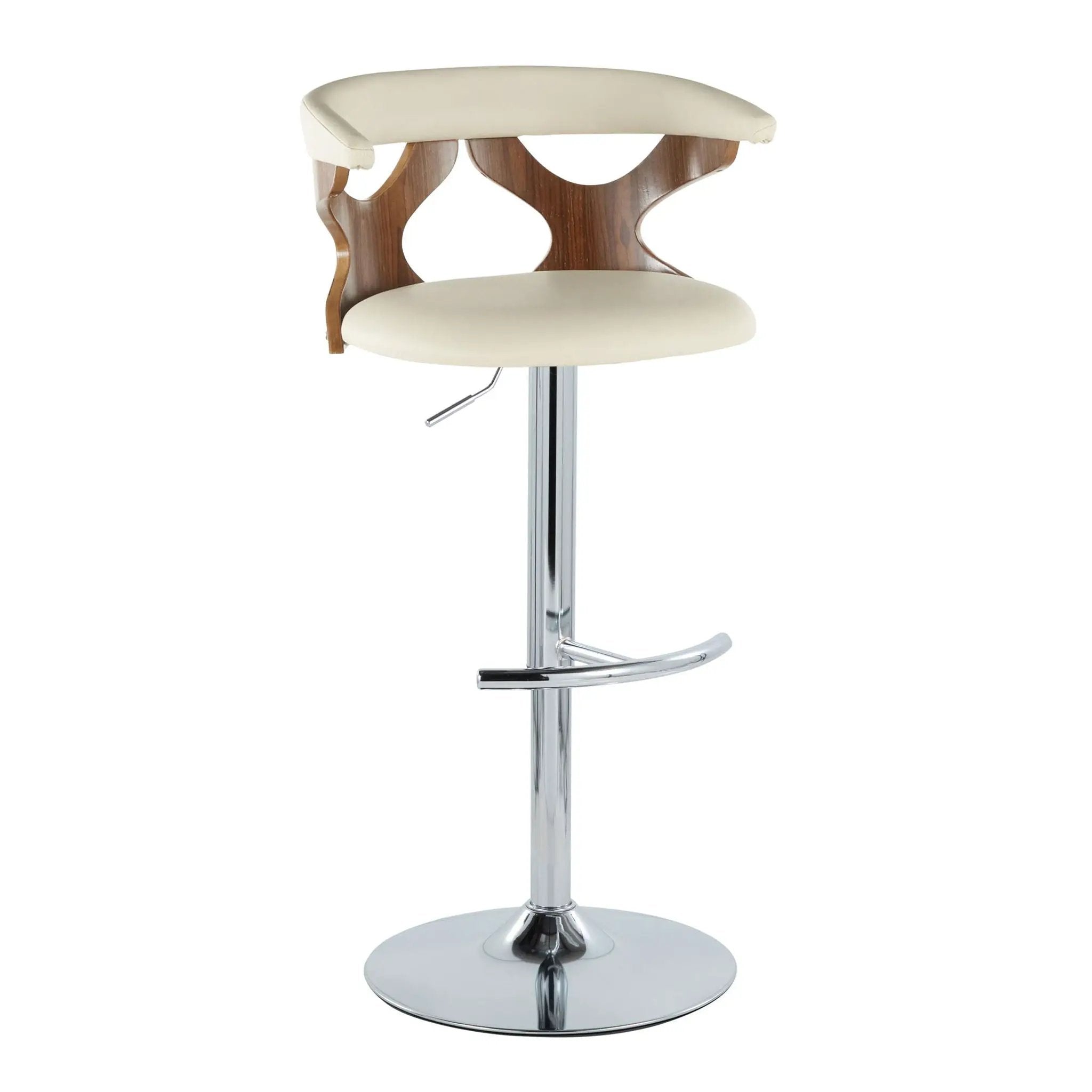 Gardenia - Mid Century Modern Adjustable Barstool With Swivel With Rounded T Footrest (Set of 2) by Unique Piece Furniture