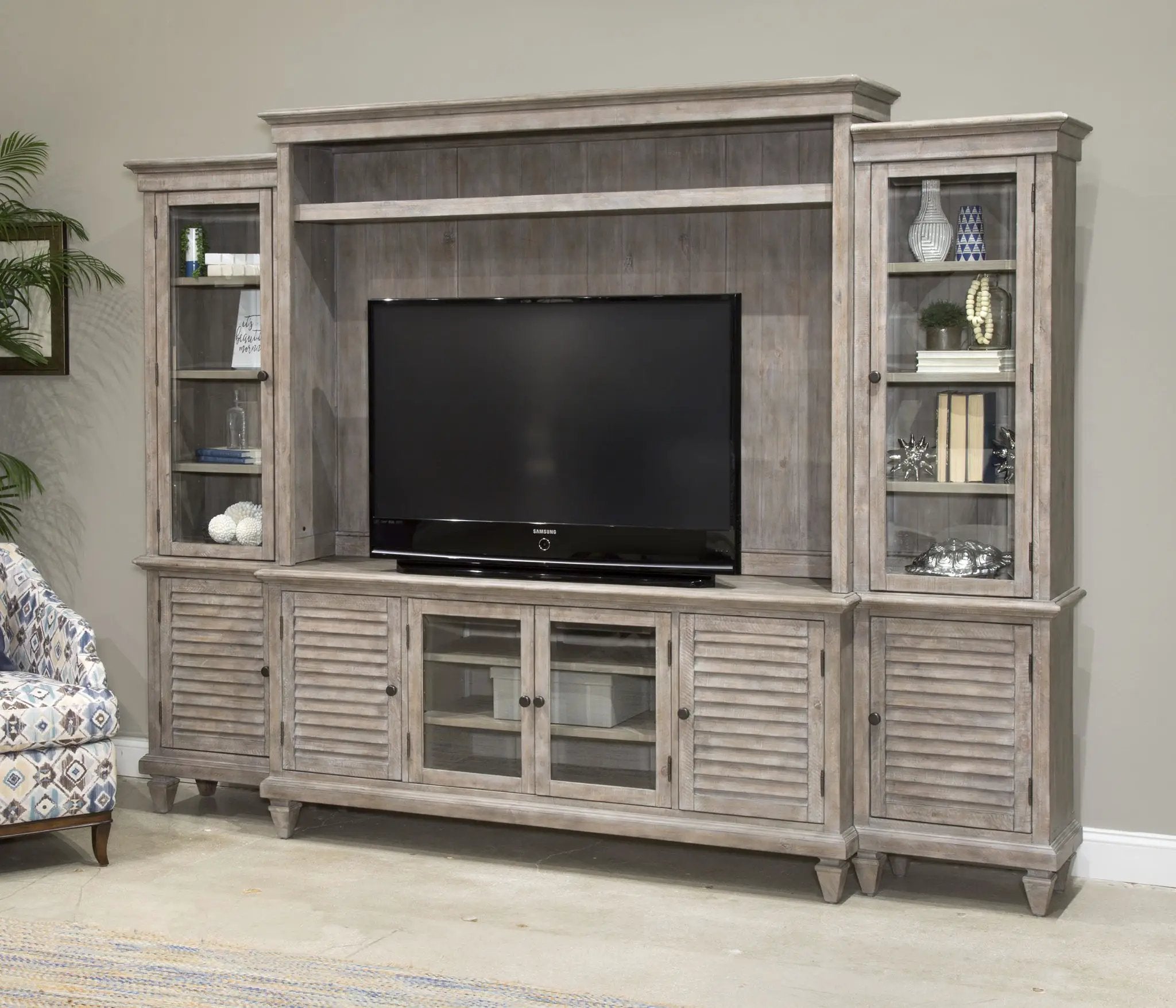 Calistoga - Rustic Entertainment Wall - Dovetail Gray by Unique Piece Furniture