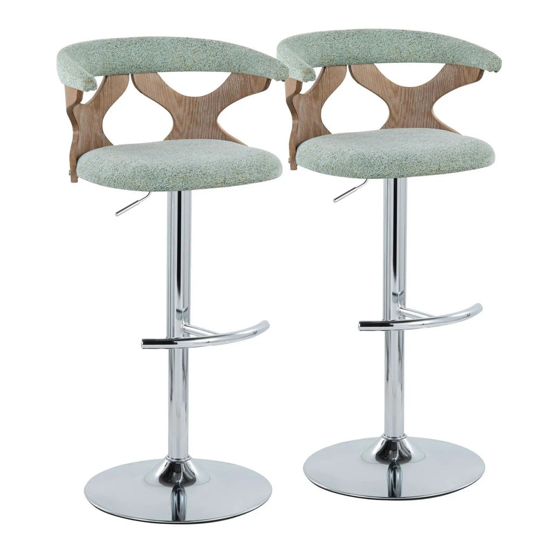 Gardenia - Contemporary Adjustable Barstool With Swivel / Rounded T Footrest (Set of 2) by Unique Piece Furniture