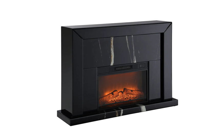 Drisana - Mirrored Fireplace - Black by Unique Piece Furniture