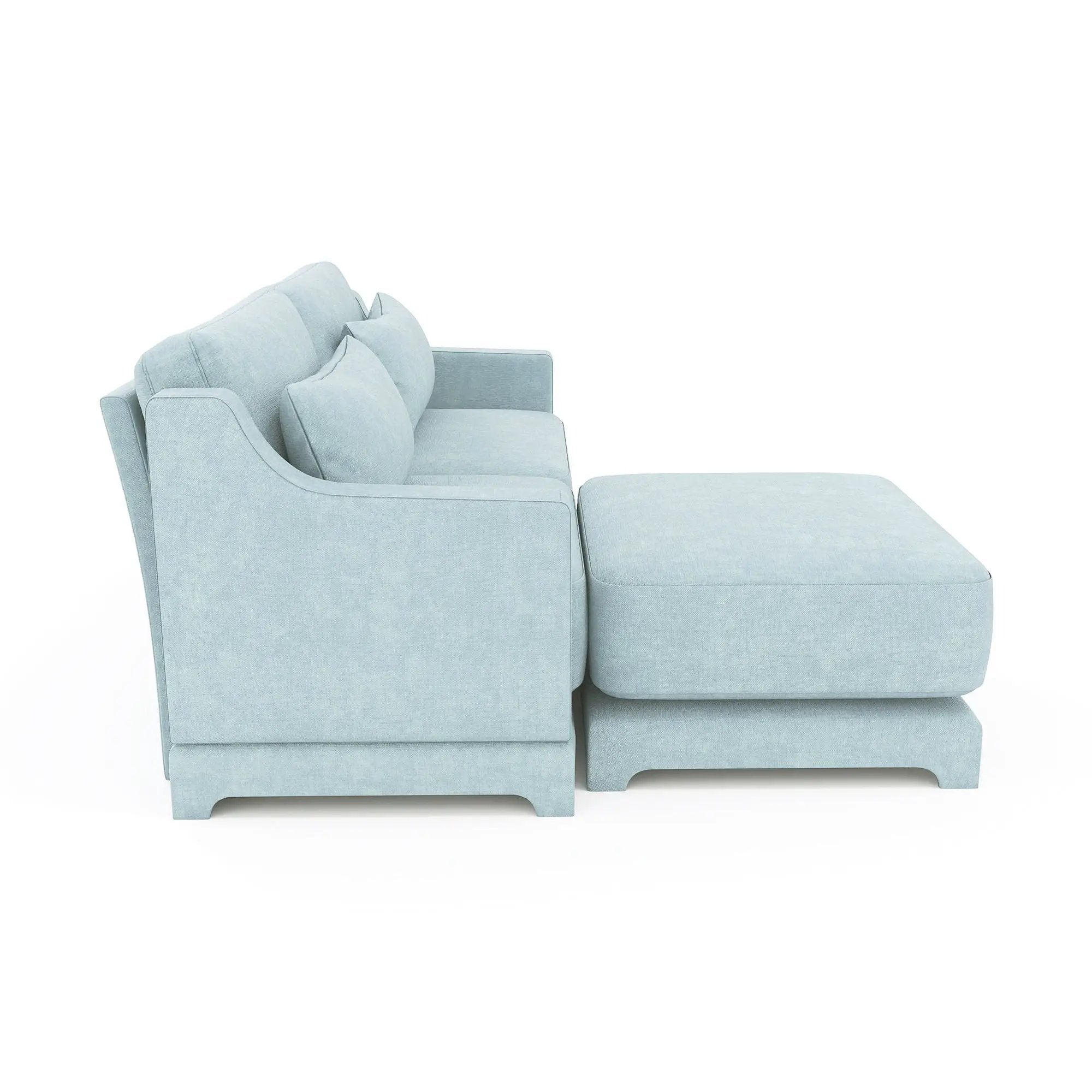 Stylish Sofa With Ottoman And Lumbar Pillows, Ergonomic Design by HouseOfZazla
