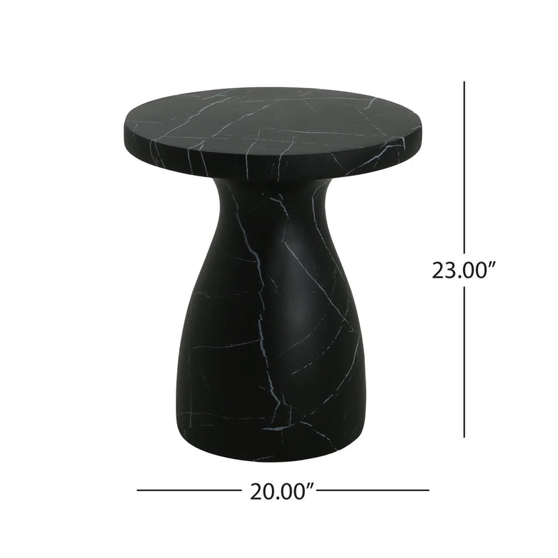 Outdoor / Indoor Travertine Side Table Lightweight by HouseOfZazla