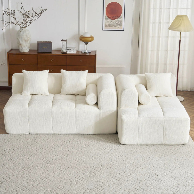 Sectional Free Combined Sofa With 2 Side Pockets by HouseOfZazla