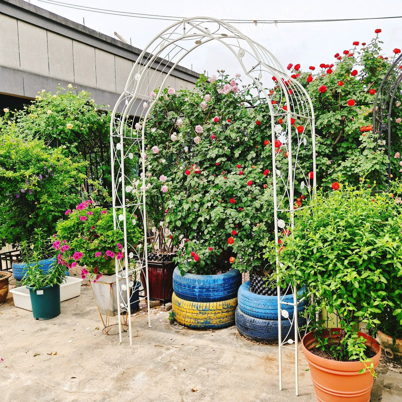 Metal Garden Arch Assemble Freely With 8 Styles Garden Arbor Trellis Climbing Plants Support Rose Arch by Unique Piece Furniture