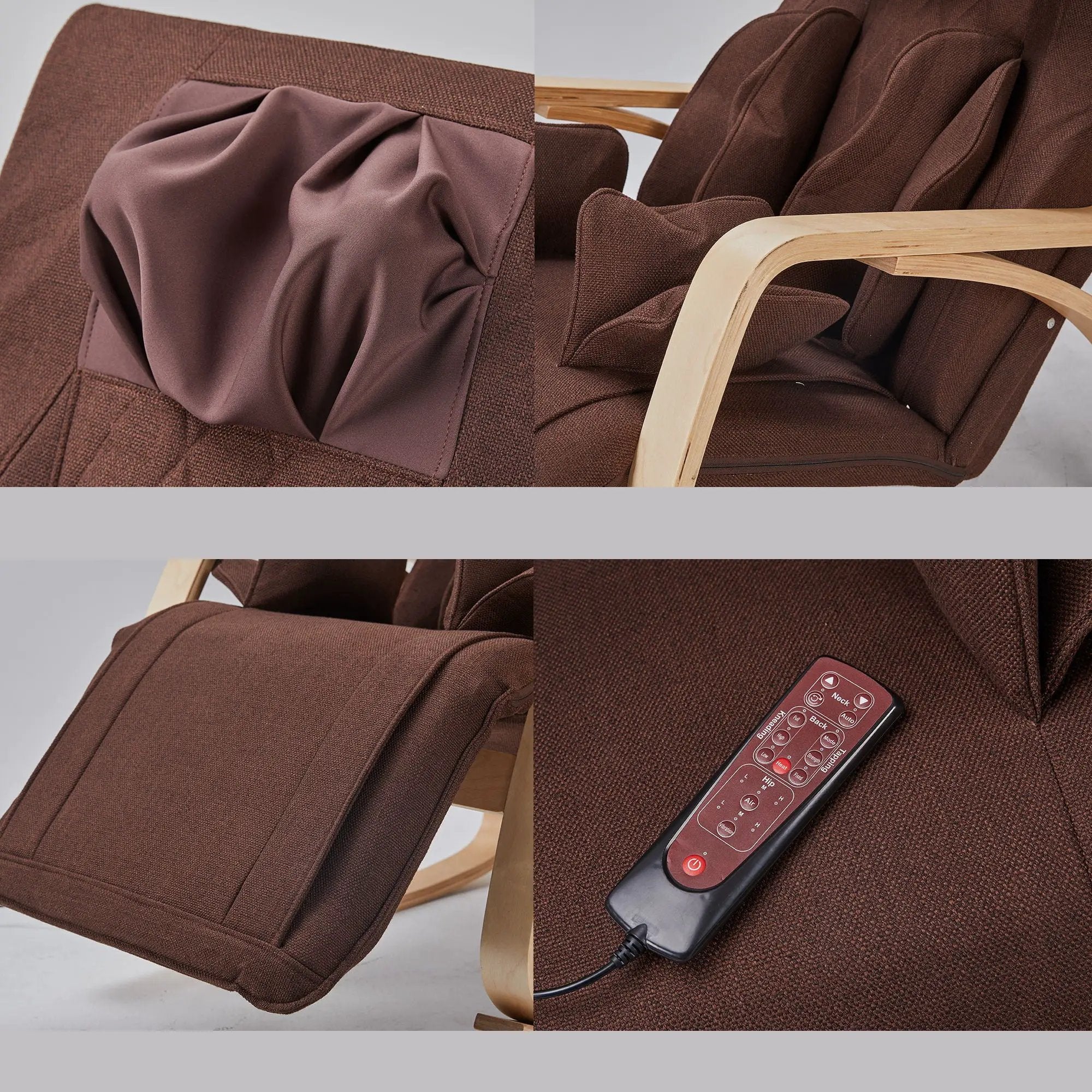Full Massage Function Air Pressure Comfortable Relax Rocking Chair, Lounge Chair Relax Chair With Cushion - Brown by Unique Piece Furniture