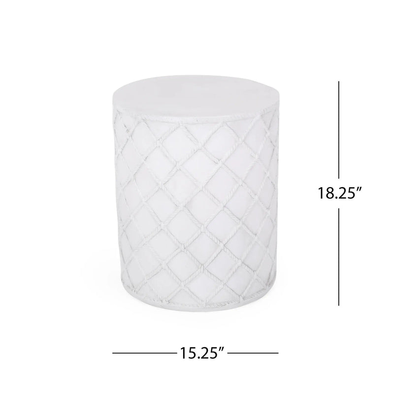End Table, Outdoor - Antique White by HouseOfZazla