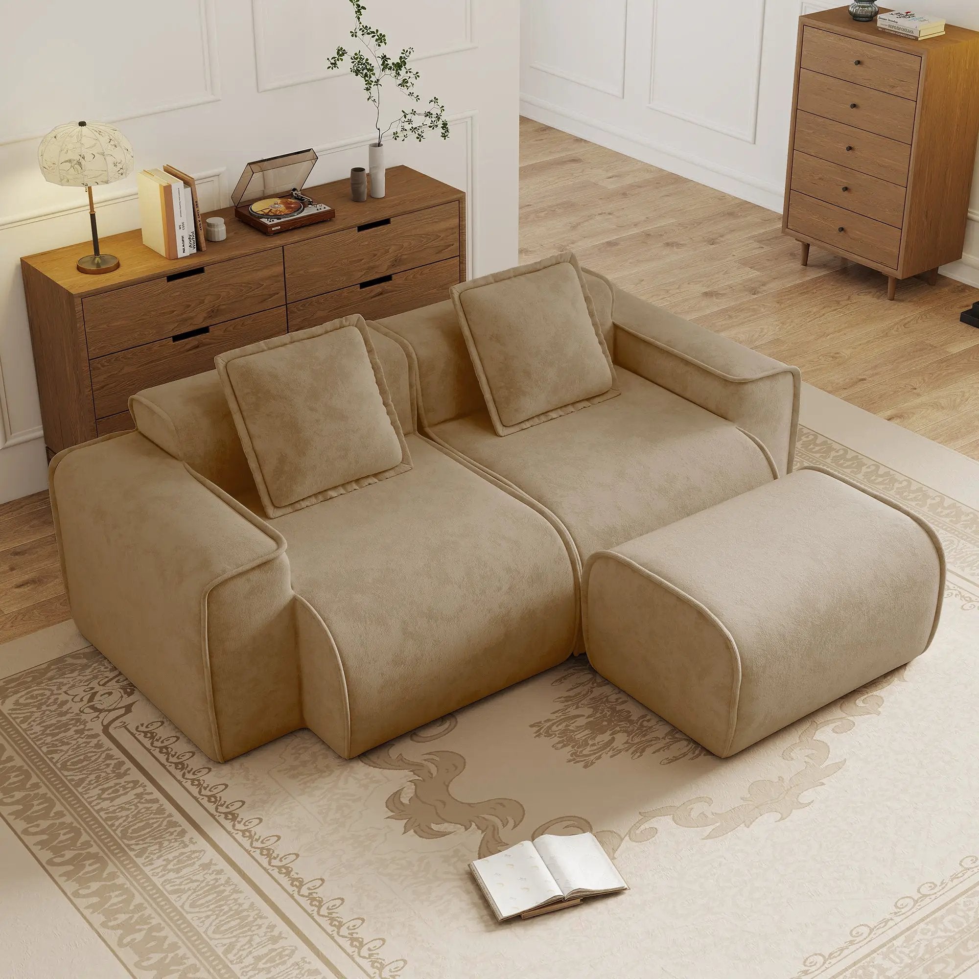 Streamlined Design Modular 2 Seat L Shape Sectional Sofa by HouseOfZazla