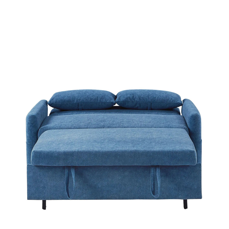 Pull Out Sleep Sofa Bed Loveseats Sofa Couch With Adjsutable Backrest, Storage Pockets, 2 Soft Pillows, USB Ports For Living Room, Bedroom, Apartment, Office by HouseOfZazla