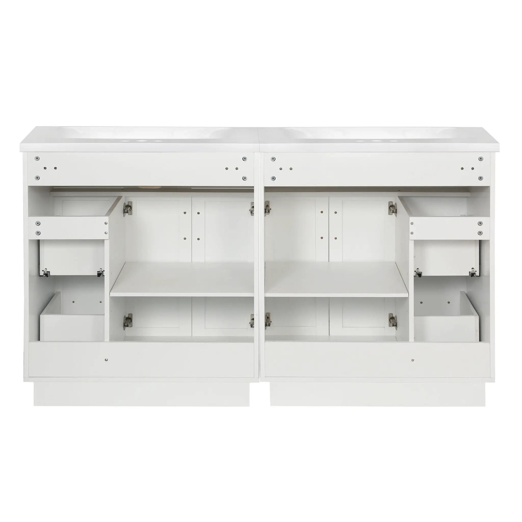Bathroom Vanity With 2 Doors, 2 Drawers, Adjustable Shelf, Hidden Slides & Soft Close Hinges