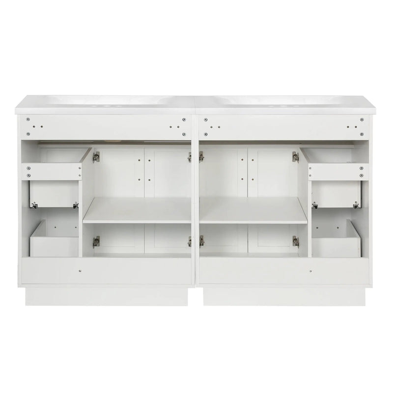 Bathroom Vanity With 2 Doors, 2 Drawers, Adjustable Shelf, Hidden Slides & Soft Close Hinges