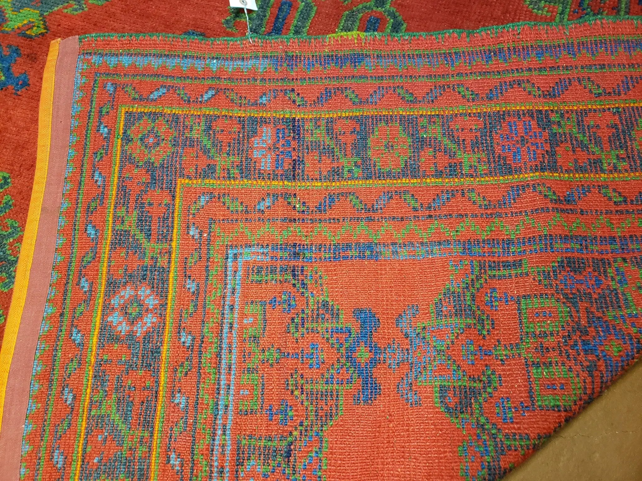 7x11 Turkish Oushak Rug, Vintage Red & Blue Oriental Carpet, Hand Knotted Wool Area Rug 7 x 11, Turkish Sparta Rug, Antique Turkish Rug Nice by Jewel Rugs