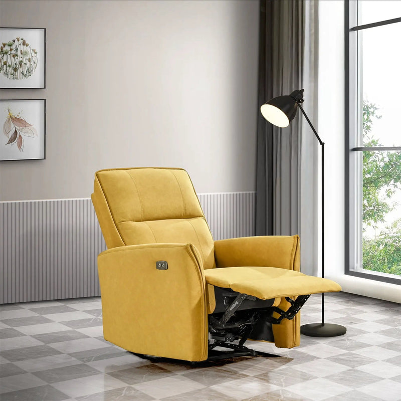 Suede Recliner Chair - Dark Yellow by Unique Piece Furniture