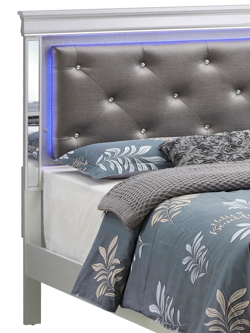 Bed With LED Light Accents Headboard by HouseOfZazla