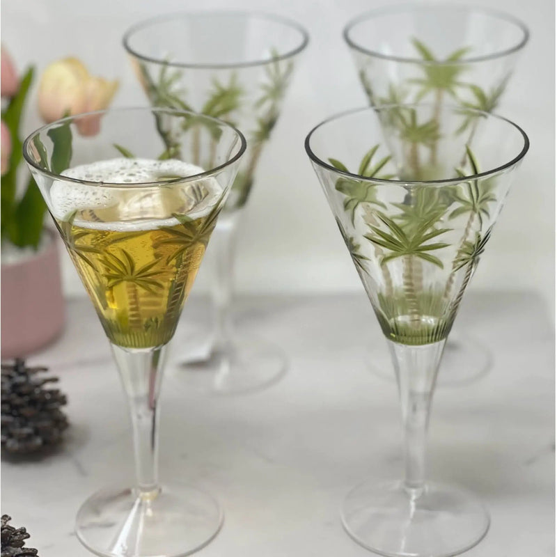 Leadingware V Shaped Unbreakable Plastic Wine Glasses, 14Oz (Set of 4) - Clear by HouseOfZazla