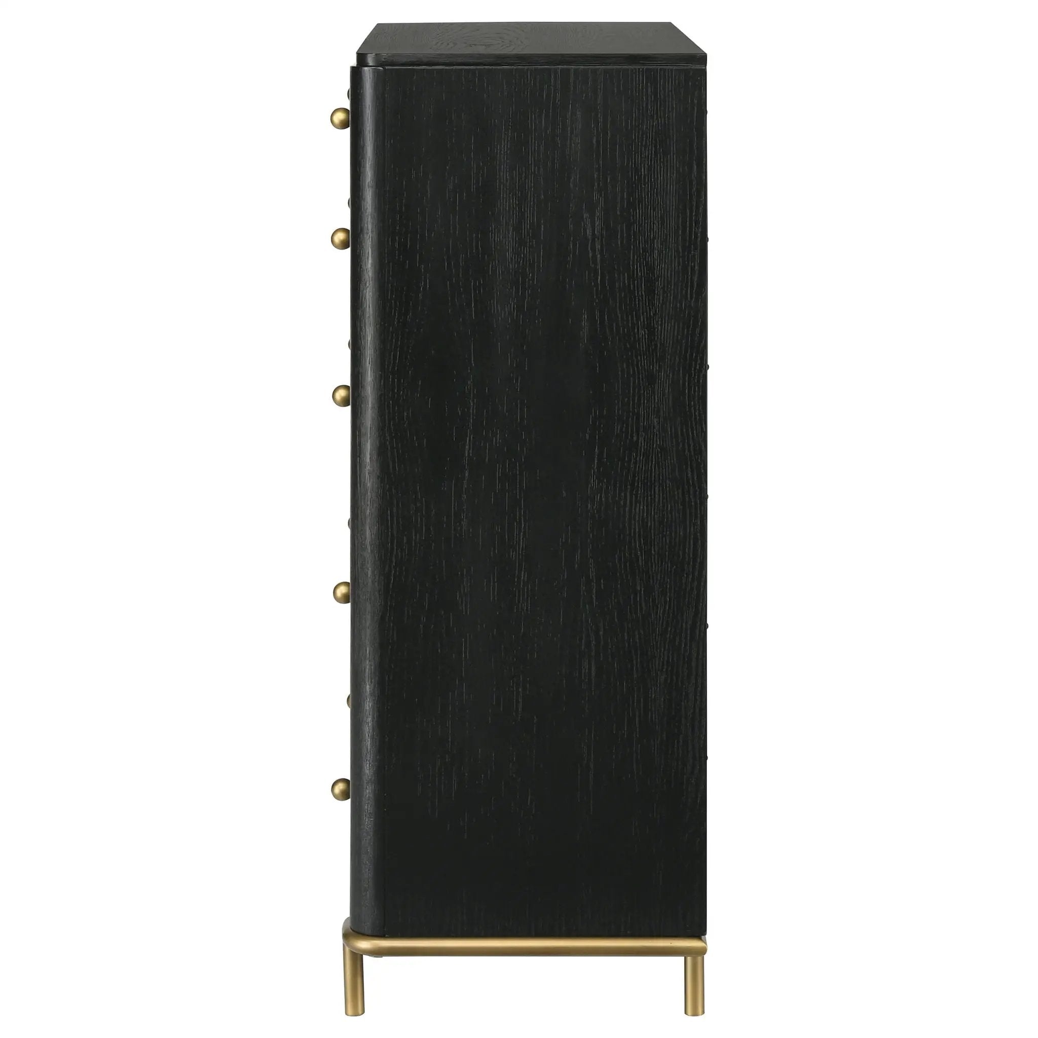 Anser - 5 Drawer Chest, Bedroom Storage Furniture - Black by HouseOfZazla
