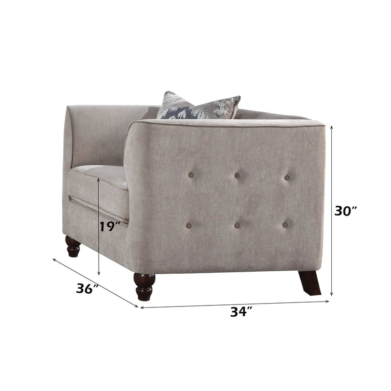 Cyndi Tan Velvet Accent Chair by HouseOfZazla