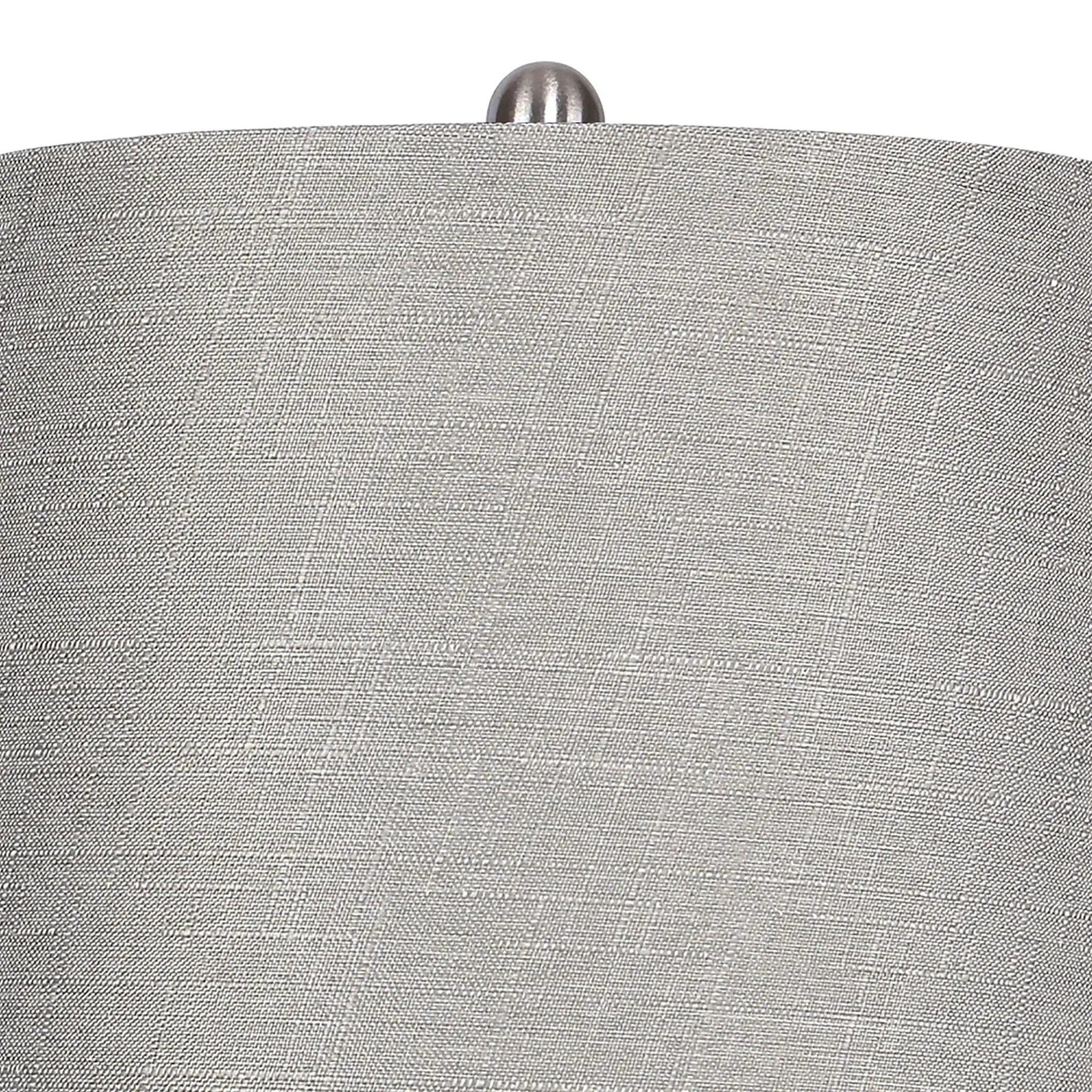 Ashland - Contemporary Table Lamp (Set of 2) - Nickel / Light Gray by HouseOfZazla