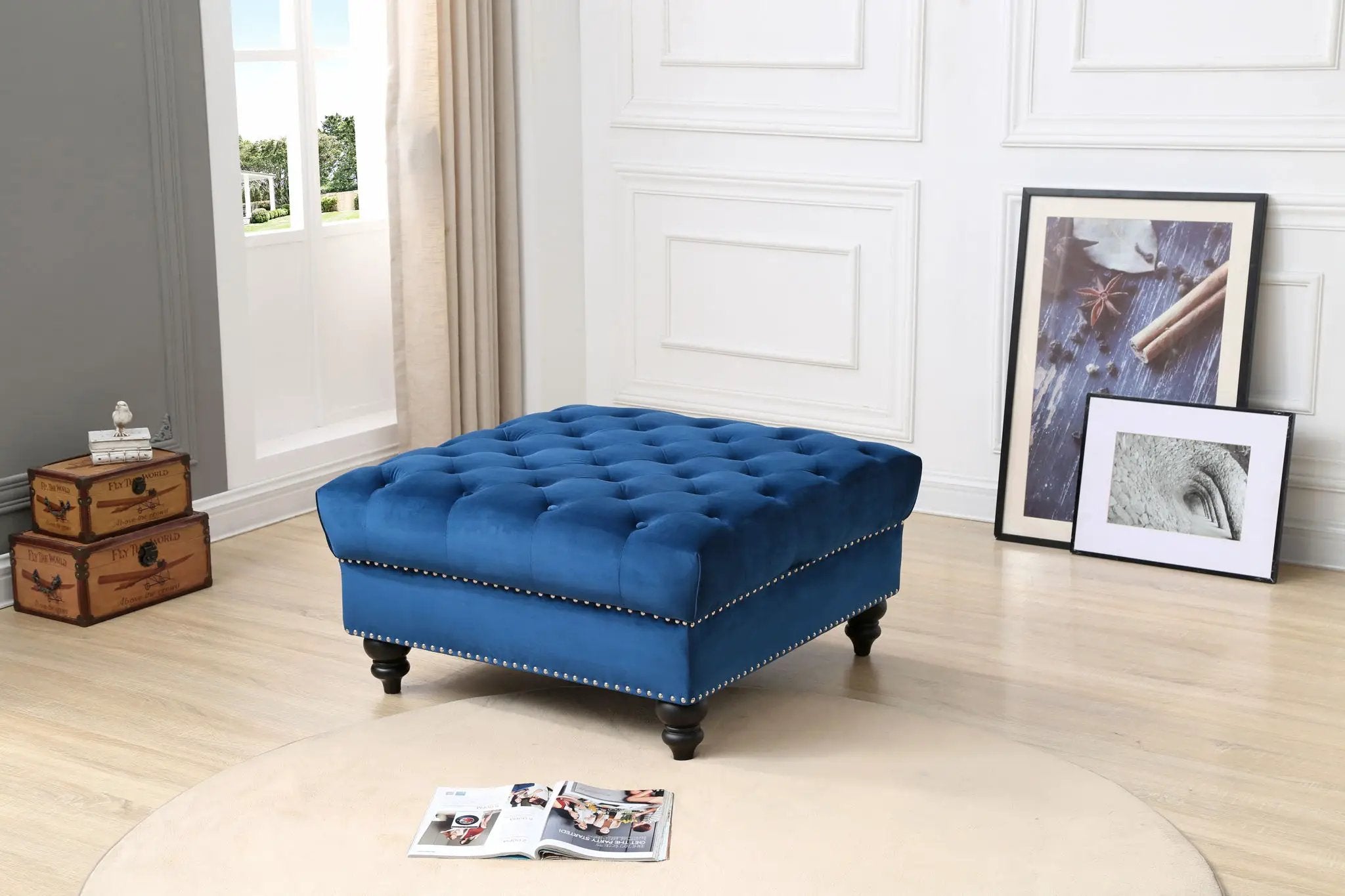 Soft Charming Traditional Ottoman by Unique Piece Furniture