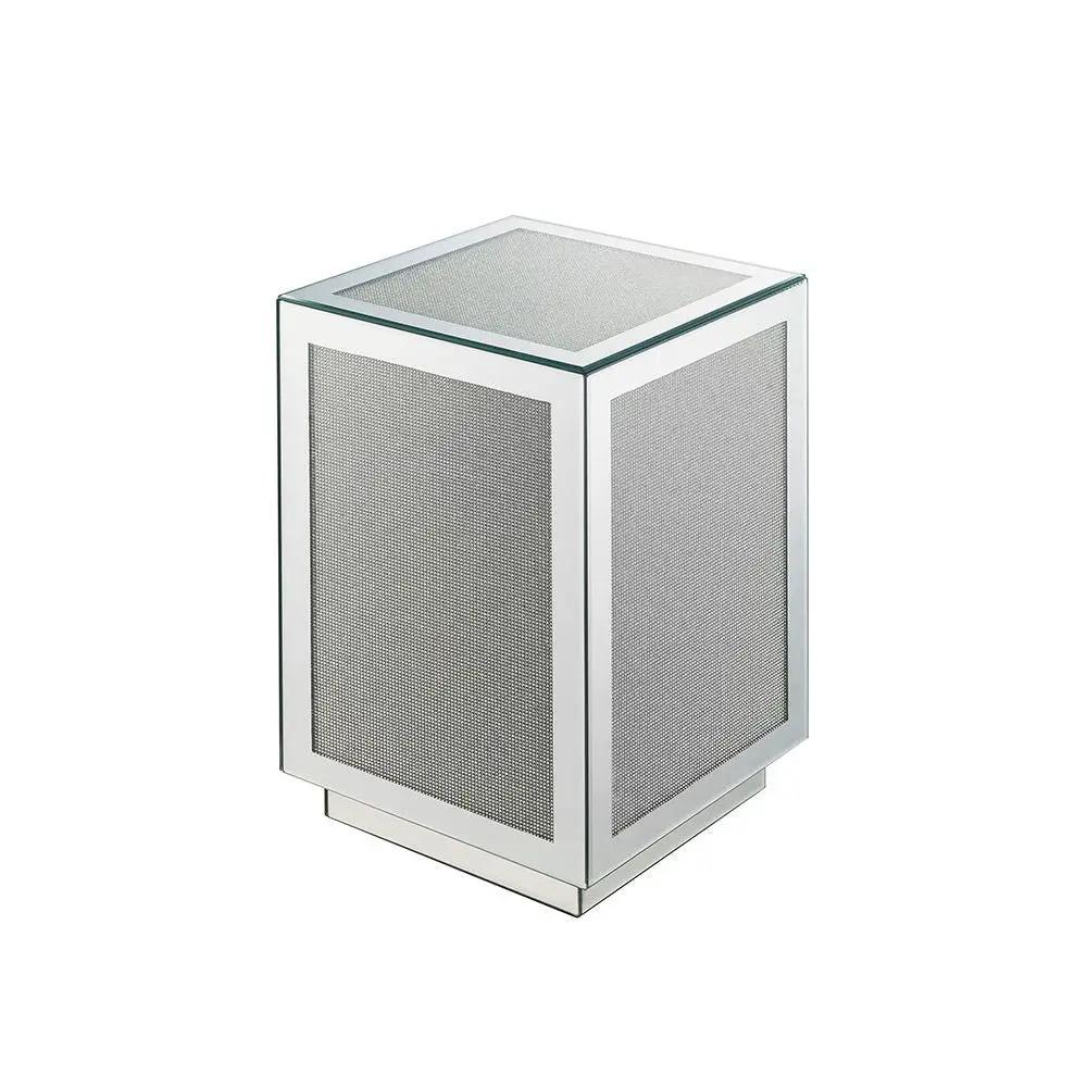 Noralie - 20" Accent Table - Mirrored, Faux Diamonds by Unique Piece Furniture