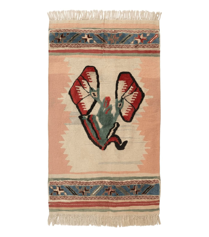 Turkish Kilim Rug 2.5 x 4.7, Flatweave Bohemian Blanket Rug, Wall Hanging Tapestry Rug by Jewel Rugs