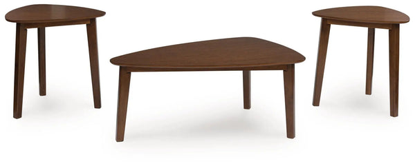 Lyncott - Ensemble de tables d'appoint (3 pièces) - Marron