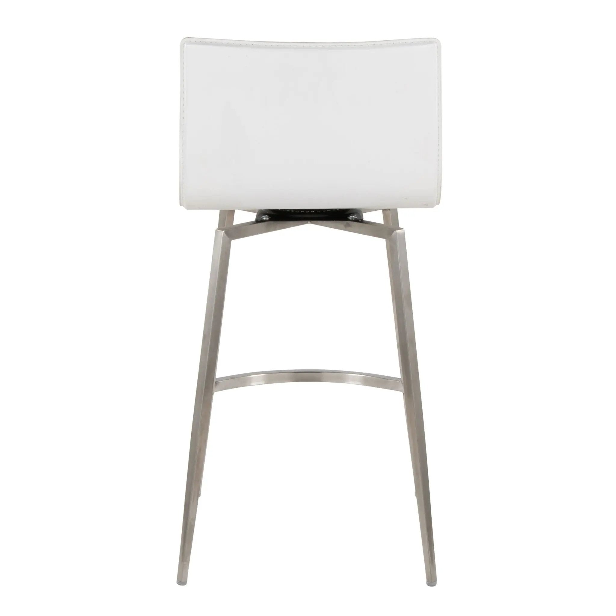 Mara - Upholstered Contemporary Fixed Height Counter Stool With Swivel (Set of 2) - White by HouseOfZazla