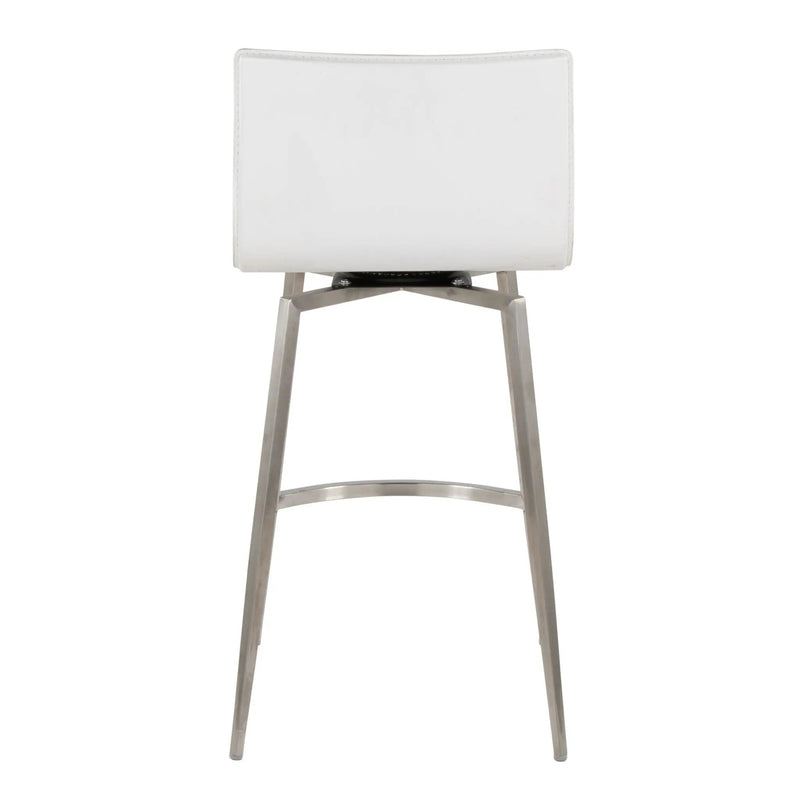 Mara - Upholstered Contemporary Fixed Height Counter Stool With Swivel (Set of 2) - White by HouseOfZazla