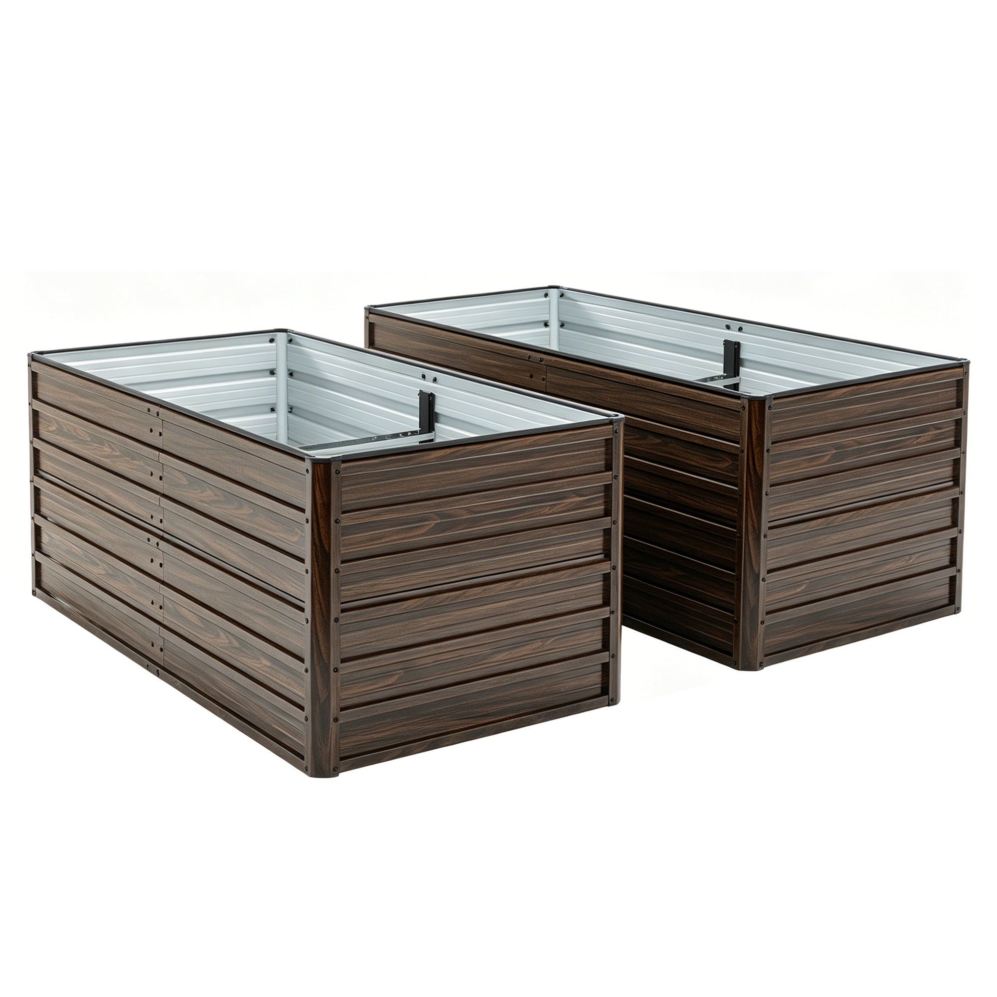 2-Pack 74.6"x35.4"x25" Raised Garden Bed Kit, Metal Elevated Planter Box by HouseOfZazla